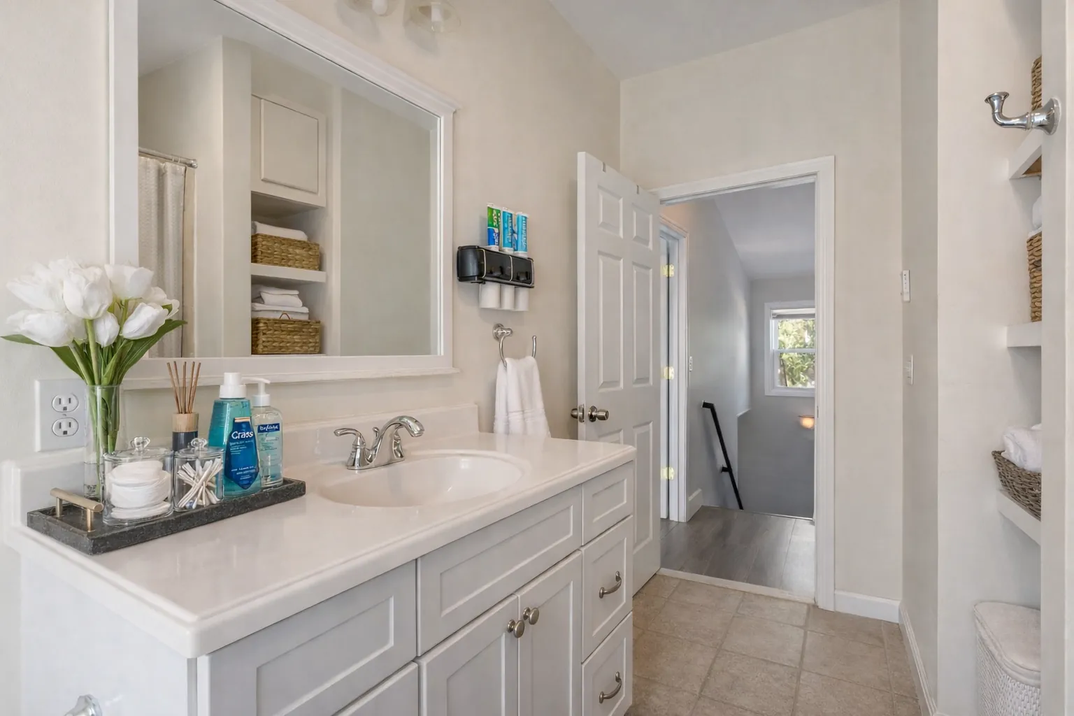 Full bathroom at Beachside Bliss Cottage — vacation rental in Old Orchard Beach, Maine