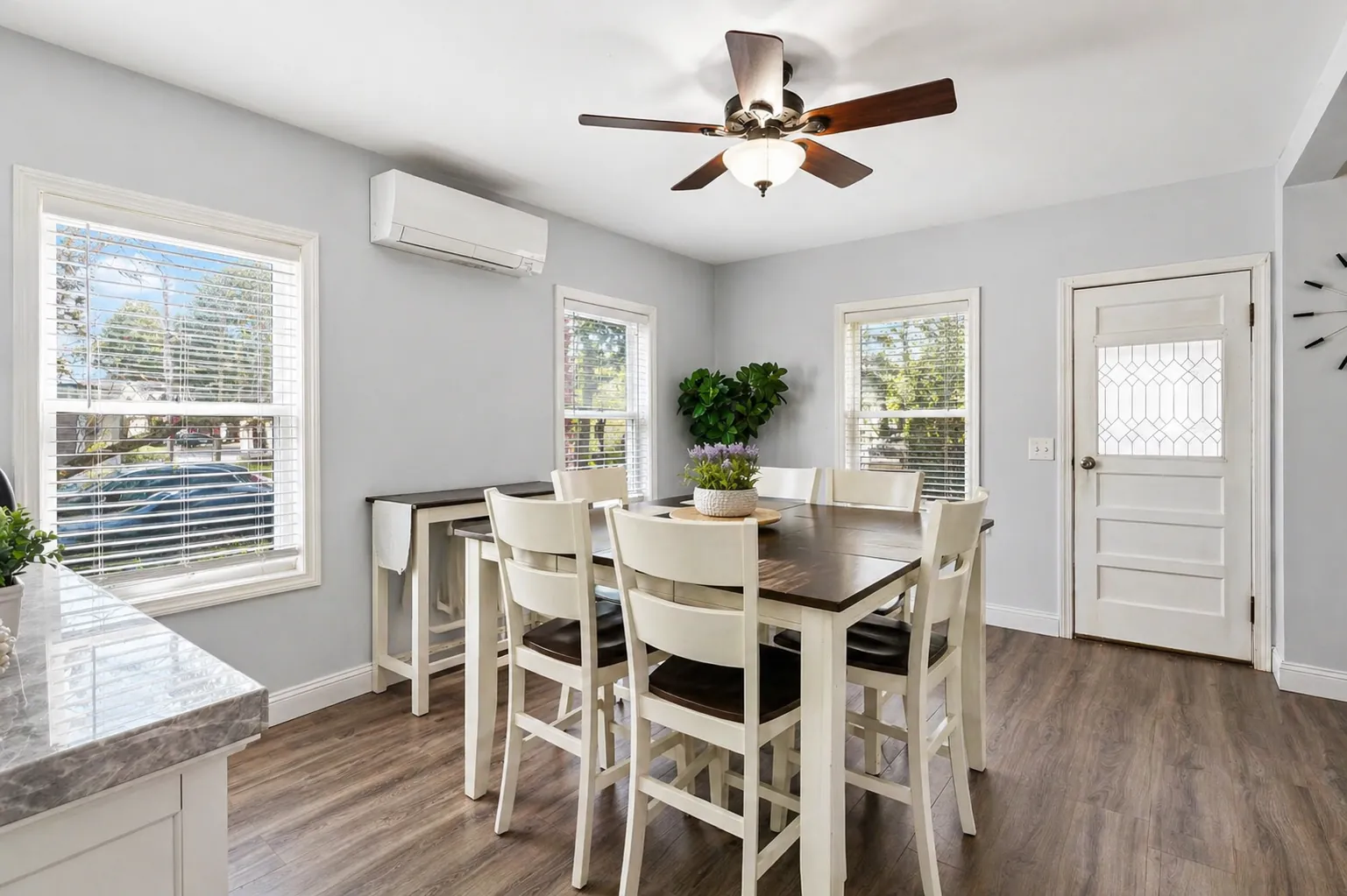 Dining area for groups at Beachside Bliss Cottage — seats up to 11 guests, Old Orchard Beach