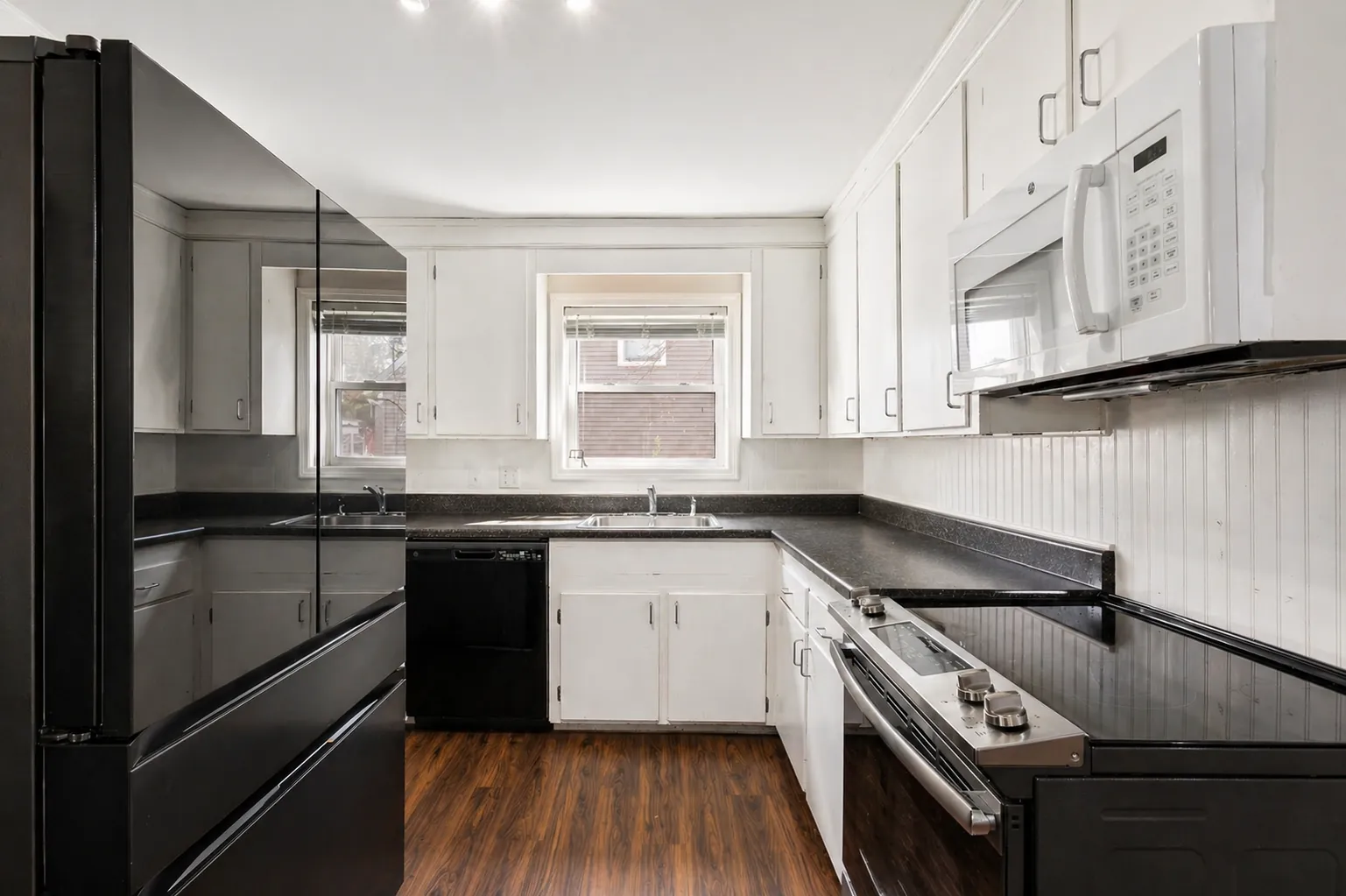 Fully equipped kitchen at Beachside Bliss Cottage, Old Orchard Beach, Maine