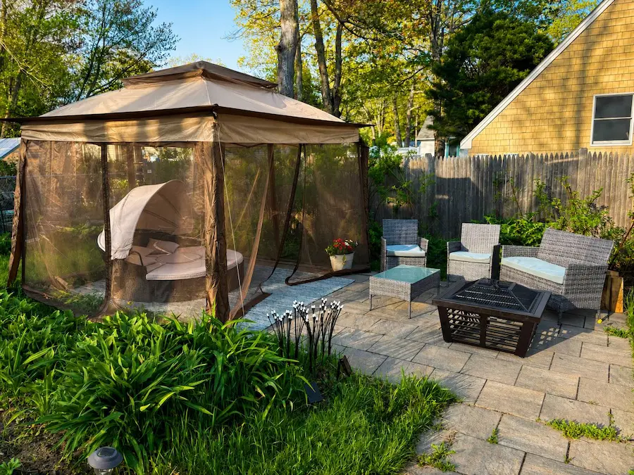 Private outdoor area with fire pit — Beachside Bliss Cottage, Old Orchard Beach