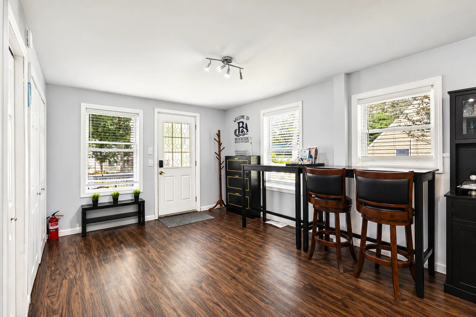 Dedicated workspace at Beachside Bliss Cottage — remote-work-friendly Maine rental